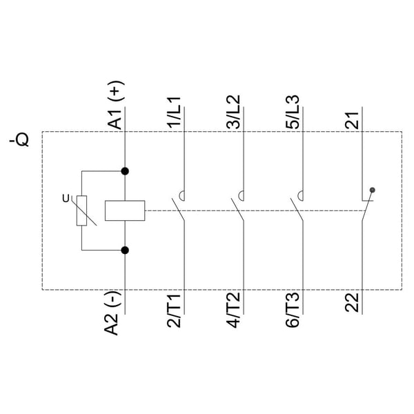 Siemens 3RT2017-2LB42-1AA0 teho-ohjain, 3 sulkevaa kosketinta, 690 V/AC, 1 kpl, 70 mm, 50 mm, 73,5 mm, 77,5 mm, 319 g, 1 kpl