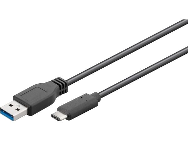 Goobay 73141, 3 m, USB A, USB C, USB 3.2 Gen 1 (3.1 Gen 1), 5 Gbit/s, Svart