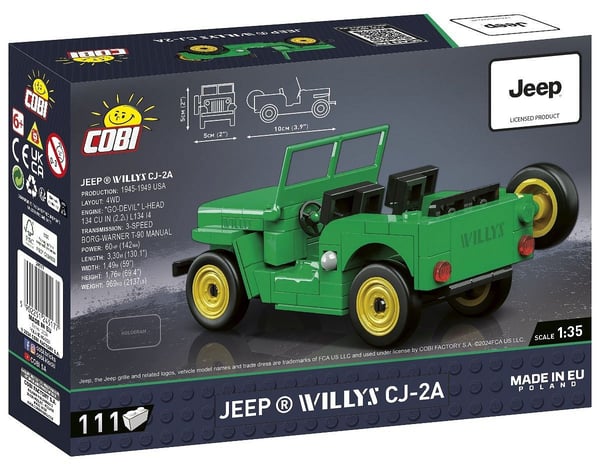 Cobi Toy modell Jeep Willys CJ-2A, grønn
