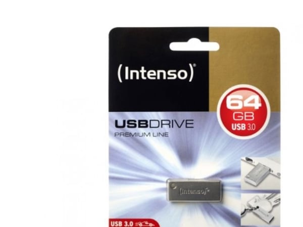 Intenso Premium Line - USB-flashstasjon - 64 GB - USB 3.0 - sølv