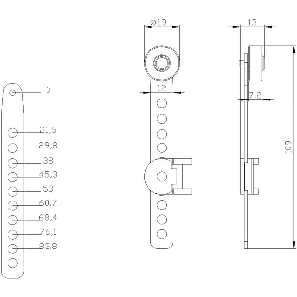 Siemens 3SE50000AA62 3SE5000-0AA62 Kääntövarsi Kääntötanko, Ruostumaton terästanko, Muovirulla 1 kpl.