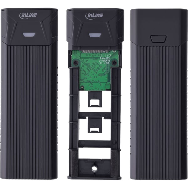InLine 00031H, SSD-kotelo, M.2, 10 Gbit/s, USB-liitettävyys, Musta