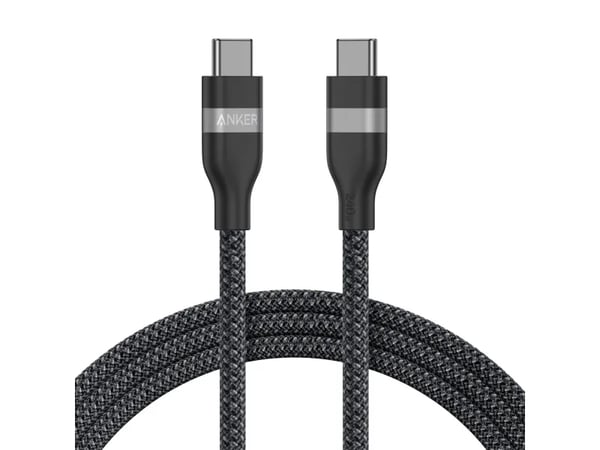 Anker - USB-kabel - USB-C (hann) til USB-C (hann) - 1.83 m - USB Power Delivery (240 W), braided, upcycled - svart