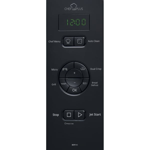 Whirlpool MCP 345 BL, Grill mikrobølge, 25 l, 800 W, Knapper, Sort