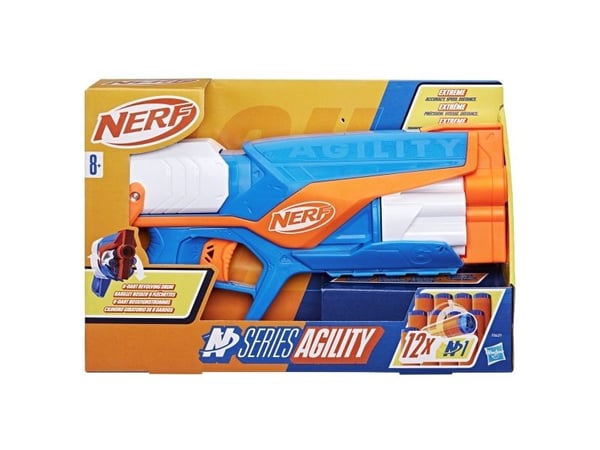 Nerf N Series Agility F8629 dartblaster, 6-dartstrumma, 12 N1-dartpilar