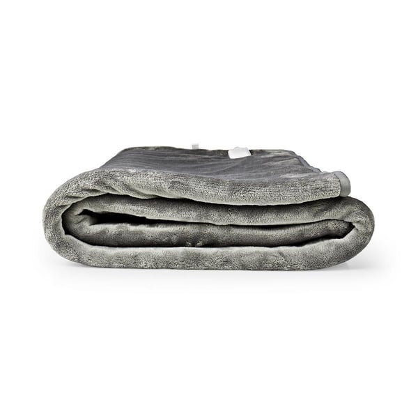 Nedis PEBL130CWT2 elektrisk teppe 120 W Grå, Hvit Fleece, Polyester