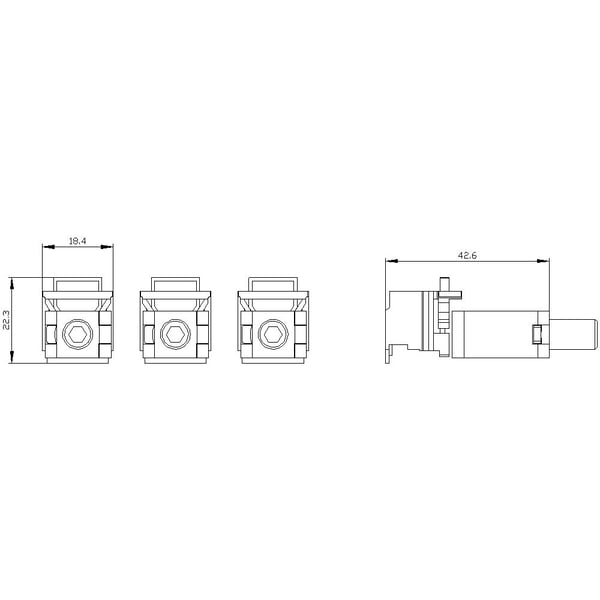 Siemens 3VA9153-0JA11 effektkontakt-tilbehør, 1 stk (B x H x D) 18,4 x 22,3 x 42,6 mm