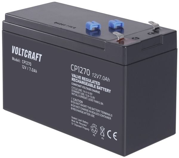 V-TCRAFT CE12V/7Ah Bly-syrebatteri 12 V 7 Ah Blyfleece (B x H x D) 151 x 100 x 65 mm Flatplugg 4,8 mm Vedlikeholdsfri
