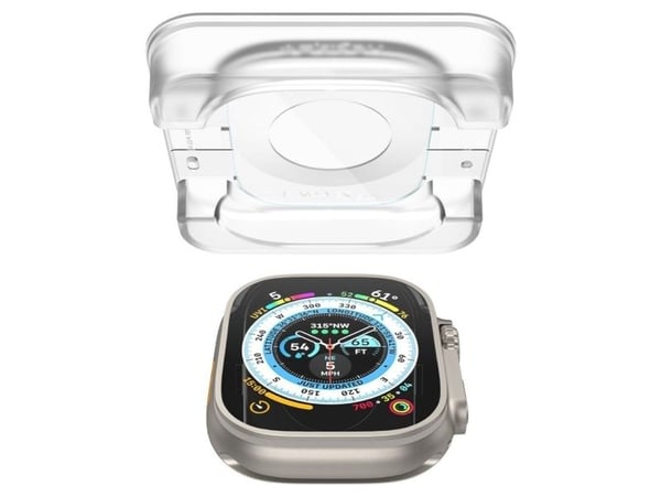 Spigen GLAS.tR EZ Fit skjermbeskytter til Apple Watch Ultra 49 mm, 2-pk