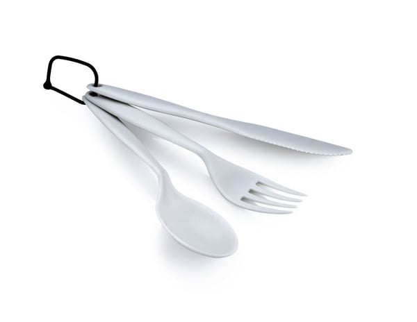 GSI Outdoors GSI Tekk Cutlery Set, Acetal, Redskapssett, Sølv, 38 mm, 25 mm, 160 mm
