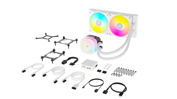 CORSAIR iCUE LINK TITAN 240 RX RGB CPU-vannkjøler 240 mm, hvit