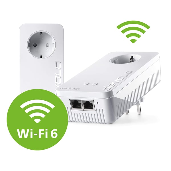 Devolo Magic 2 WiFi 6 next powerline-startsett 3000 Mbit/s, hvit