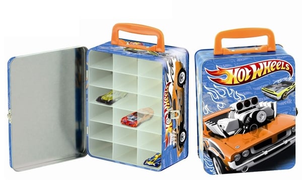Theo Klein 2883 Hot Wheels -autolaukku, 18 metalliautoa