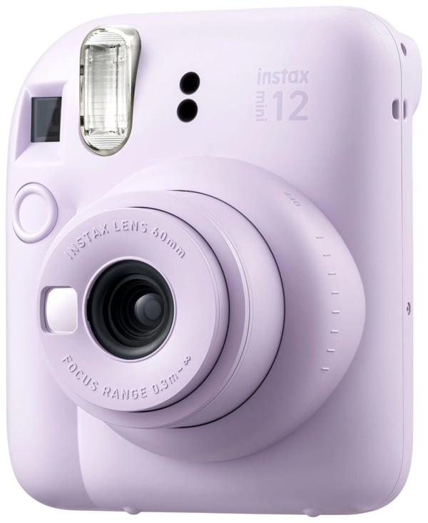 Fujifilm Mini 12, 0,3 - 2,2 m, 7 sek./puoli, 1/2 sek./puoli, 0,37x, AA, 1,5 V