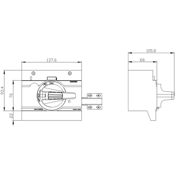 Siemens 3VA9467-0EK25 effektkontakt-tilbehør, 1 stk (B x H x D) 138 x 94 x 108 mm