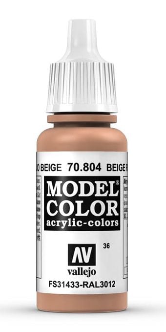 Vallejo 70.804, 17 ml, Beige, Rød, Matta, Flaske
