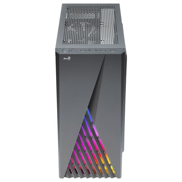 Aerocool PGS Delta - Mid tower - ATX - genomskinlig sidopanel (akryl) - ingen strömförsörjning (ATX) - svart - USB/ljud