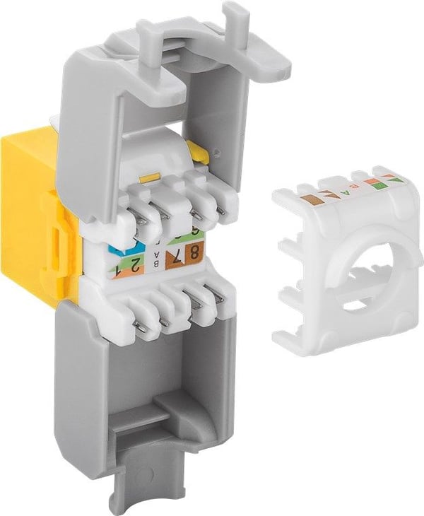 Goobay 90691, Litteä, keltainen, RJ-45, LSA, naarasliitin, 22/26