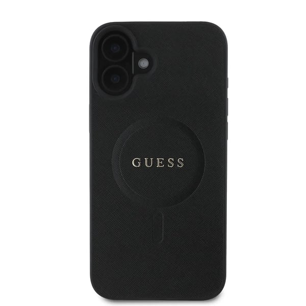 Dėklas Guess GUHMP16SPSAHMCK iPhone 16 6.1" juoda/juodas hardcase Saffiano Classic Logo MagSafe