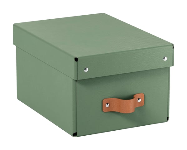 Leitz Puro Oppbevaringsboks med lokk, liten, 7L, 100 % resirkulert kartong, pakke med 2, Grønn, Kartong, 7 l, 200 mm, 280 mm, 150 mm