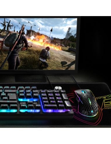 Spirit of Gamer Darkskull - XXL, Sort, Blå, Rød, Gult, Bilde, Stoff, Gummi, Antiskliunderlag, Musematte til gaming