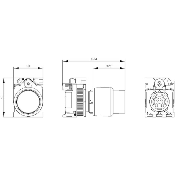 Siemens 3SU12000FB200AA0 3SU1200-0FB20-0AA0 Painonappi (Ø x K) 29,5 mm x 40 mm IP66, IP67, IP69/IP69K 1 kpl, 52 g, 65 mm, 45 mm, 45 mm