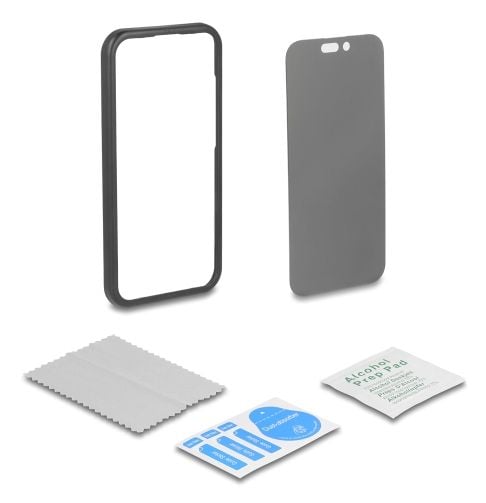 Delock beskyttelsesfilm for iPhone 17 med herdet glassbeskyttelsesskjerm Antispion 4-veis personvernskjerm med installasjonshjelp