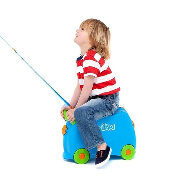 Trunki Terrance, Tralle, Hard overflate, Blå, Plast, 4 hjul, Glidelås