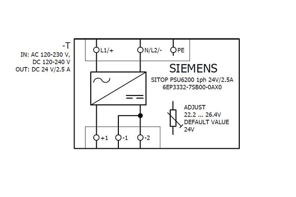 Siemens 6EP33327SB000AX0, 60 W, 105 mm, 50 mm, 266 g, 108 mm, 40 mm
