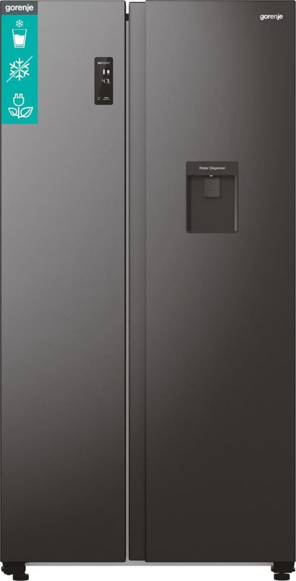 Gorenje Advanced NRR9185EABXLWD - Kjøleskap/fryser - side-ved-side med vannautomat - bredde: 91.5 cm - dybde: 67 cm - høyde: 178.6 cm - 547 liter -...