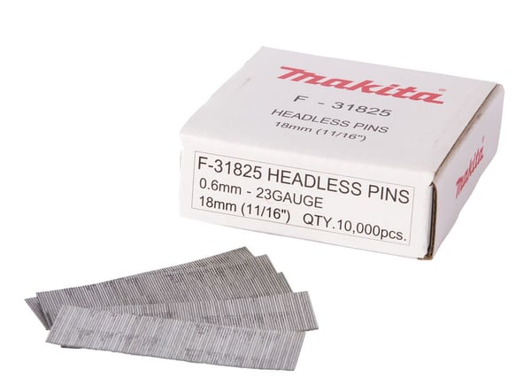Makita - Headless pin - 10000 delar - längd: 18 mm - för Makita DPT353Z, DPT353ZJ, PT354DSMJ, PT354DZ, PT354DZJ; XGT PT001GZ