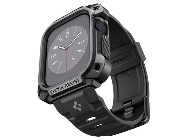 Spigen ACS05237, Ask, Smartwatch, Svart, Apple, Apple Watch Series 8 / 7 (45mm), Rostfritt stål, Termoplastisk polyuretan (TPU)