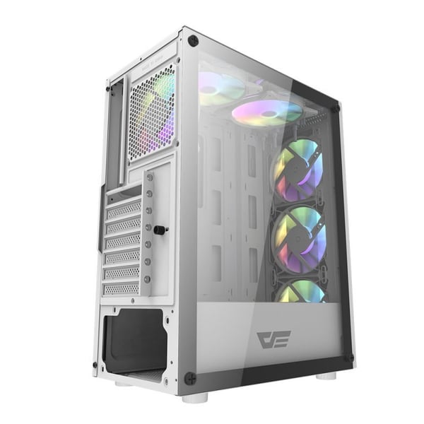 darkFlash DK151, Midi Tower, PC, Vit, ATX, ITX, micro ATX, ABS, Härdat glas, 16 cm