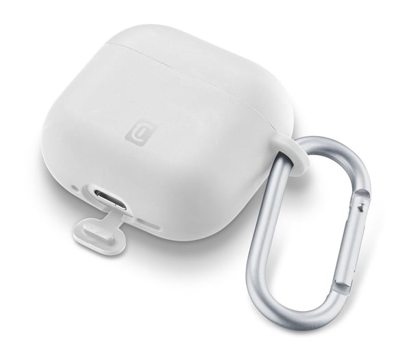 Cellularline Bounce Case, Ask, Vit, Apple, AirPods Pro 3, Silikon, Stötsäker, Smutsavvisande, Reptålig