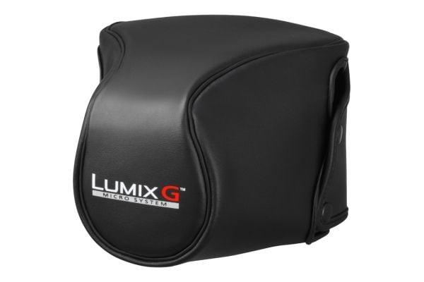 Panasonic DMW-CGK12E-K - Taske til kamera - læder - sort - for Lumix G DMC-G3K, DMC-G3W, DMC-G3X