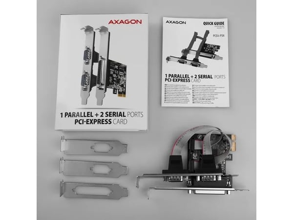 AXAGON PCEA-PSN PCIe-ohjainkortti 2x RS-232 1x rinnakkaisportti 250 kbps