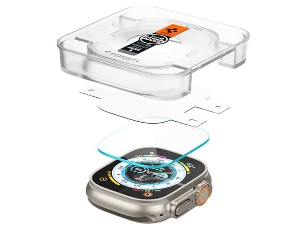 Spigen GLAS.tR EZ Fit skjermbeskytter til Apple Watch Ultra 49 mm, 2-pk
