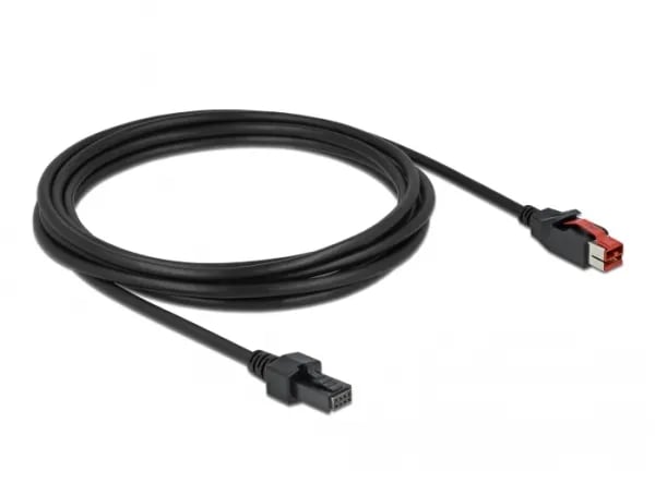 Delock - Strømforsynt USB-kabel - USB PlusPower (24 V) (hann) til 4-pins mini-DIN (hann) - 24 V - 3 m - svart
