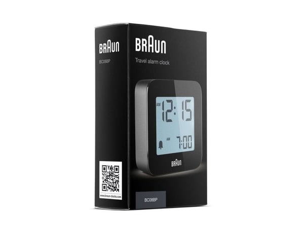 Braun BC08, Digital väckarklocka, Torg, Svart, 12/24h, LCD, Batteri