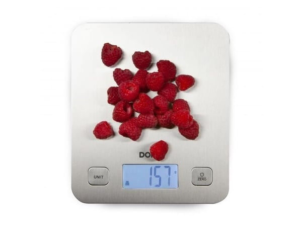 Domo DO9239W, Sähkökeittiövaaka, 5 kg, 1 g, Beige, Ruostumaton teräs, Pöytämalli