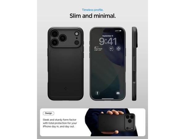 Spigen Thin Fit (MagFit), Etui, Apple, iPhone 17 Pro, 16 cm (6.3"), Mørkegrå