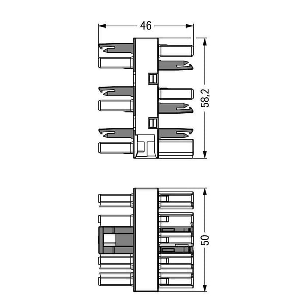 5-vejs afgreningsblok 5-polet Kodn. I, blå