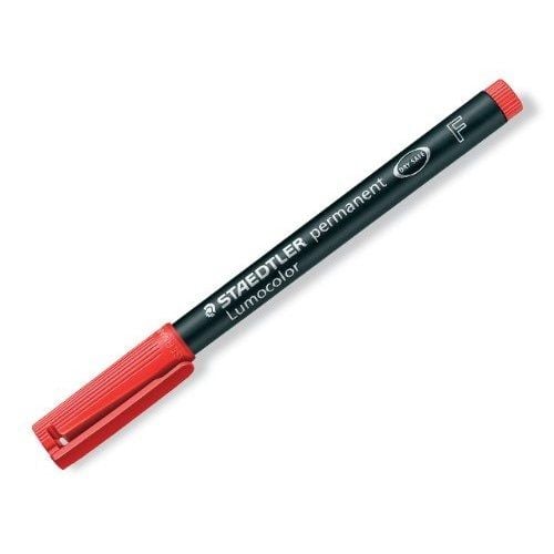 Staedtler Lumocolor 318-2, Punainen, Pyöreä pää, Musta, Punainen, Polypropeeni (PP), Hienojakoinen, 0,6 mm