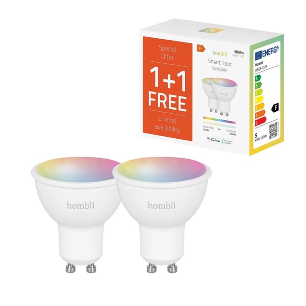 Hombli HBPP-0119, Smartpære, Hvit, GU10, Multi, 2700 K, 6500 K
