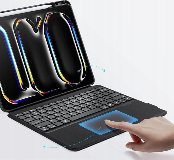 Dux Ducis sammenleggbart etui med trådløst tastatur for iPad Pro 13 (2024) sort (Non-Nordic keyboard layout)