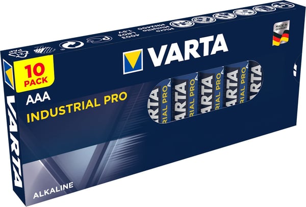 Varta Industrial LR03, Kertakäyttöinen akku, AAA, Alkali, 1,5 V, Sininen, CE