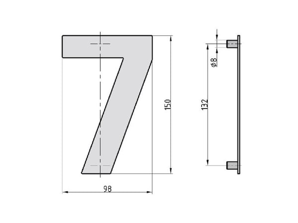 BASI HN 160, Koristenumero, Terästä, Antrasiitti, 98 mm, 150 mm, 155 g