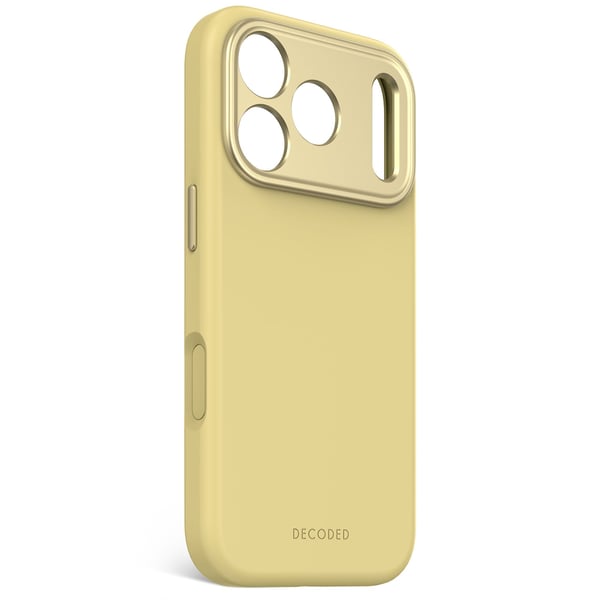 Decoded AntiMicrobial Silicone Backcover - silikoni suojakotelo iPhone 17 Pro yhteensopiva MagSafe yuma keltainen