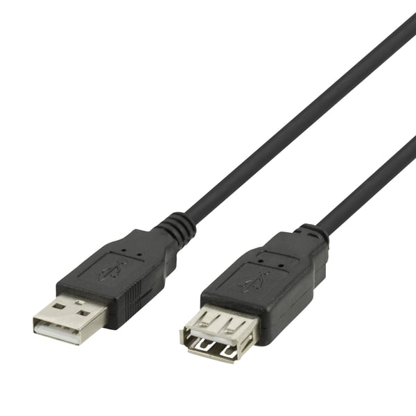 DELTACO - USB-förlängningskabel - USB (hane) till USB (hona) - USB 2.0 - 2 m - svart