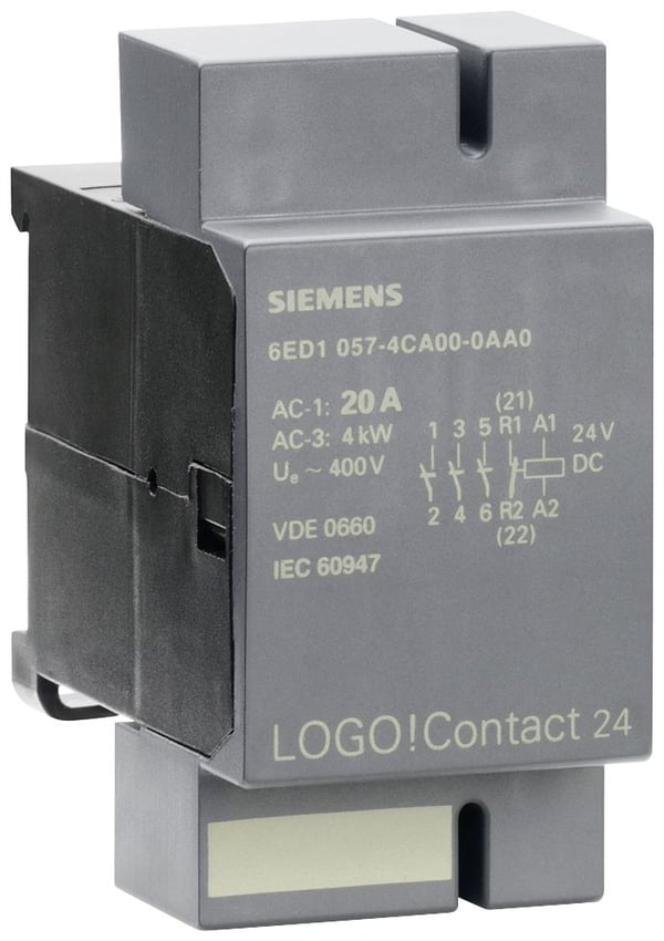 Logo Kontaktor 20A 3 slutte + 1 bryde, 24V DC